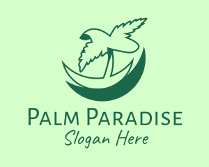 Green Tropical Palm logo design