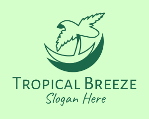 Caribbean - Green Tropical Palm logo design