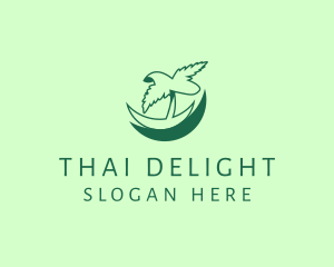 Thailand - Green Tropical Palm logo design