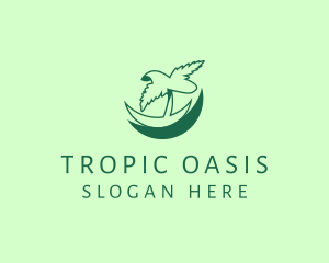 Green Tropical Palm logo design