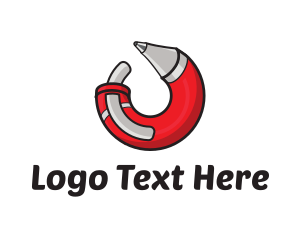 Pen - Red Ballpoint Pen logo design