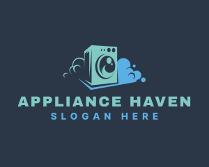 Laundromat Washing Machine logo design