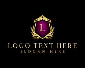 Elegant - Floral Crest Shield logo design
