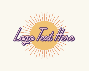 Retro Hipster Sun logo design