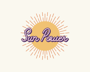 Retro Hipster Sun logo design