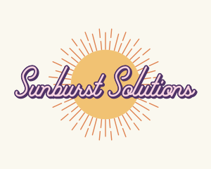 Sunburst - Retro Hipster Sun logo design