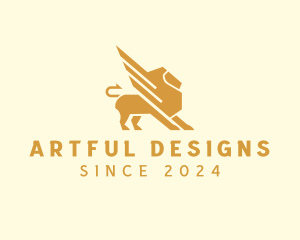 Elegant Lion Griffin logo design