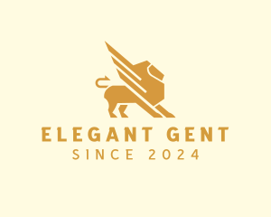 Elegant Lion Griffin logo design