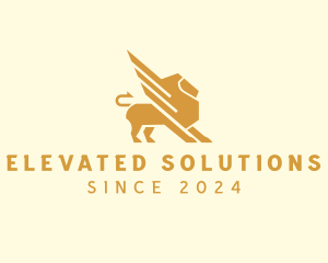 Elegant Lion Griffin logo design