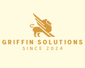 Elegant Lion Griffin logo design