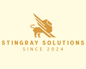 Elegant Lion Griffin logo design