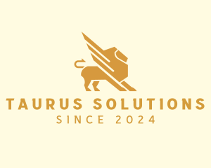 Elegant Lion Griffin logo design