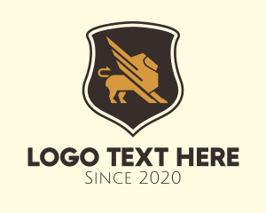 Winged - Winged Lion Crest Emblem logo design