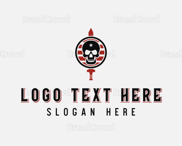 Skull Sword Mercenary Logo