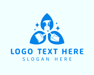 Home Cleaning - Broom Dustpan Cleaning Spray logo design
