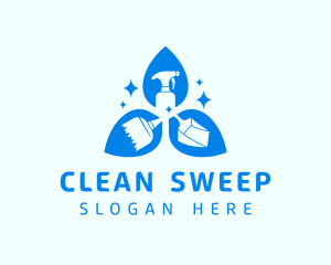 Broom Dustpan Cleaning Spray logo design