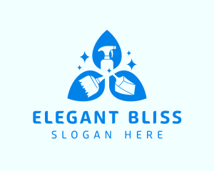 Home Cleaning - Broom Dustpan Cleaning Spray logo design