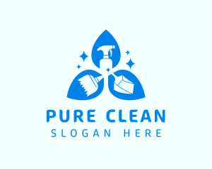 Broom Dustpan Cleaning Spray logo design