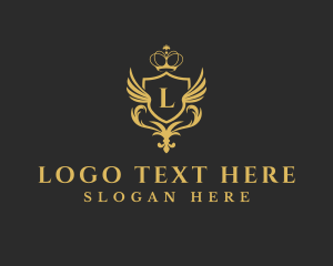 Elegant - Ornate Wing Crown logo design