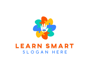 Puzzle Learning Educational logo design