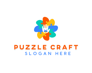 Puzzle Learning Educational logo design