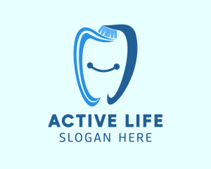 Orthodontist - Smiling Toothbrush Tooth logo design