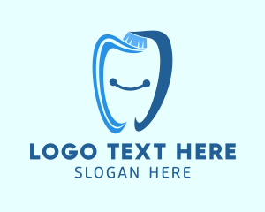 Toothbrush - Smiling Toothbrush Tooth logo design