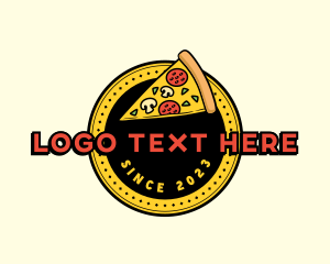 Eat - Pizza Restaurant Emblem logo design