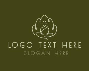Wellness - Meditation Yoga Lotus Flower logo design