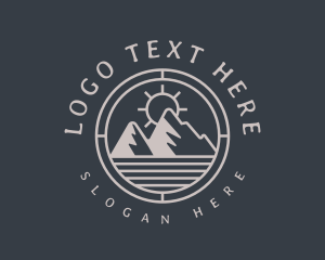 Valley - Simple Mountaineering Hills logo design