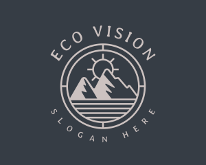 Simple Mountaineering Hills logo design