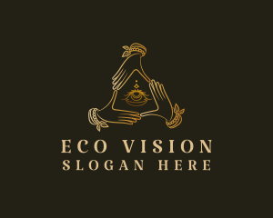 Triangle Eye Hand logo design