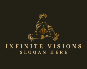 Visionary - Triangle Eye Hand logo design