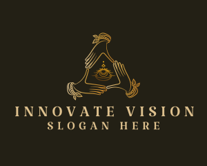 Visionary - Triangle Eye Hand logo design