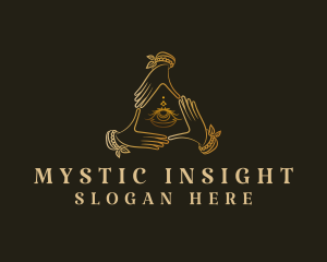 Clairvoyant - Triangle Eye Hand logo design