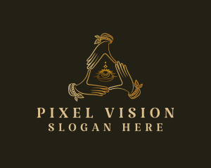 Triangle Eye Hand logo design