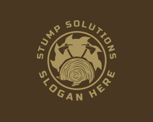 Stump - Axe Lumberjack Sawmill logo design