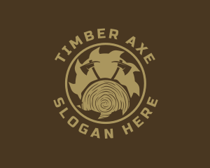 Axe Lumberjack Sawmill logo design