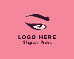 Makeup - Eyelashes Cosmetic Product logo design