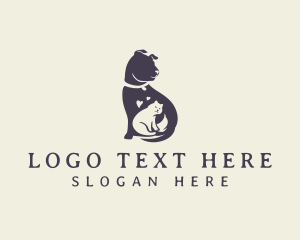 Hearts - Cat Dog Grooming logo design