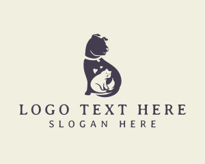 Kitty - Cat Dog Grooming logo design