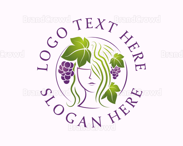Grape Vineyard Lady Logo