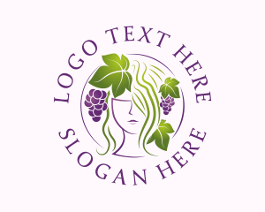 Woman - Grape Vineyard Lady logo design