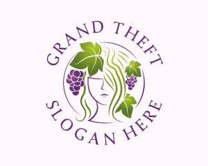 Woman - Grape Vineyard Lady logo design