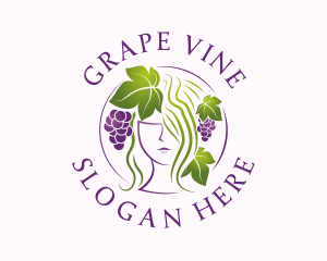 Grapes - Grape Vineyard Lady logo design