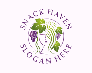 Grape Vineyard Lady logo design