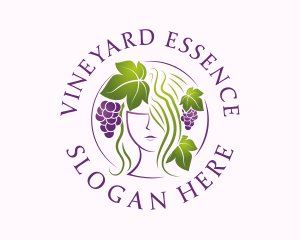 Grape Vineyard Lady logo design