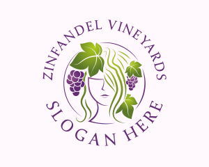 Grape Vineyard Lady logo design