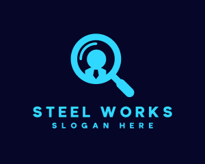 Employment Hiring Magnifier logo design