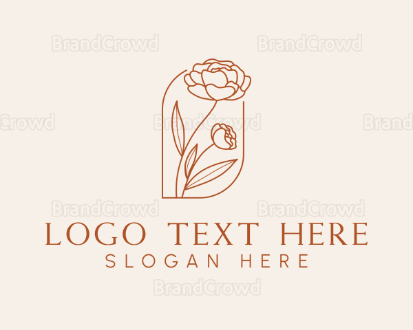 Rose Flower Plant Logo